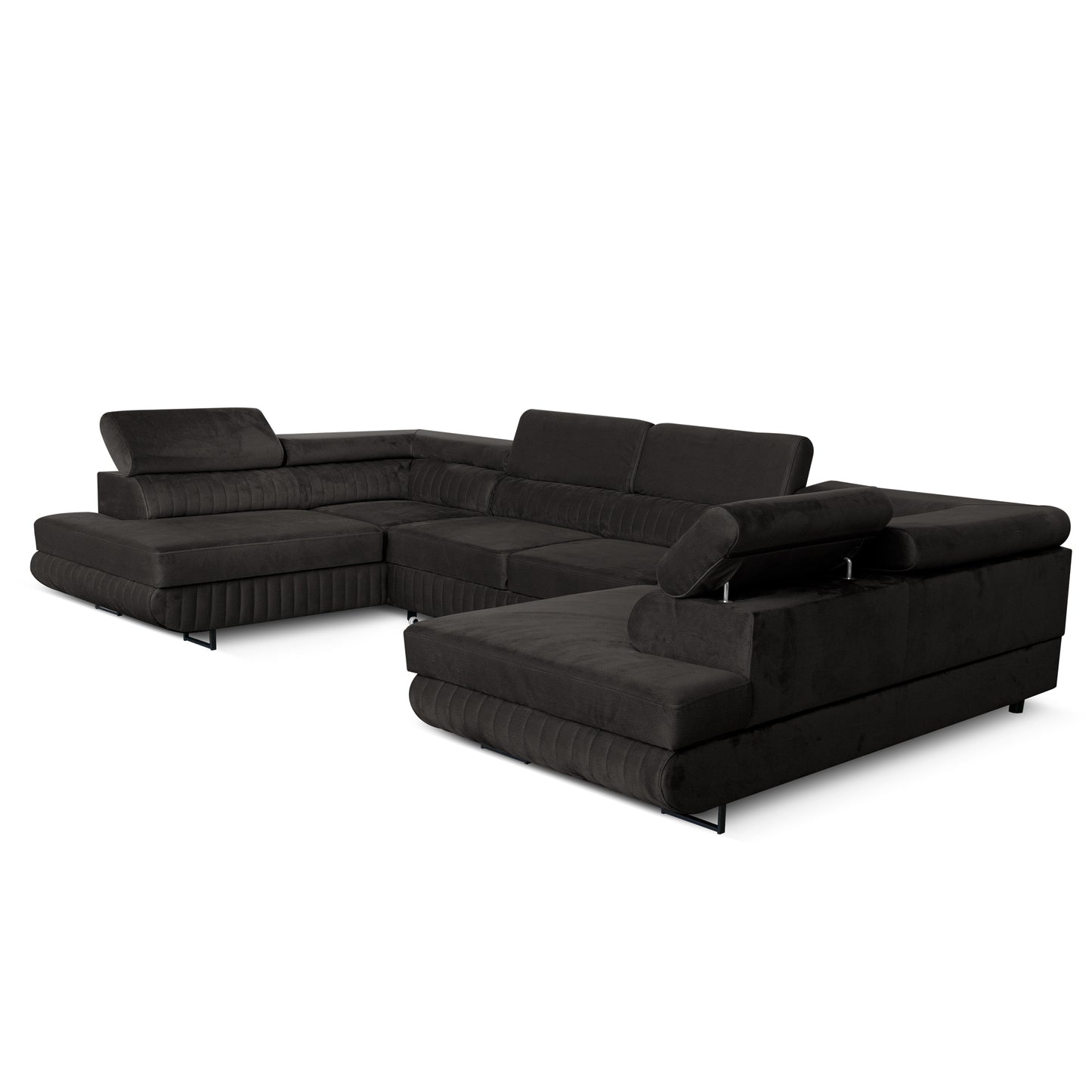 U-förmiges Schlafsofa Magnum Graphit 345x202 cm – Flexibles Design ohne feste Seite