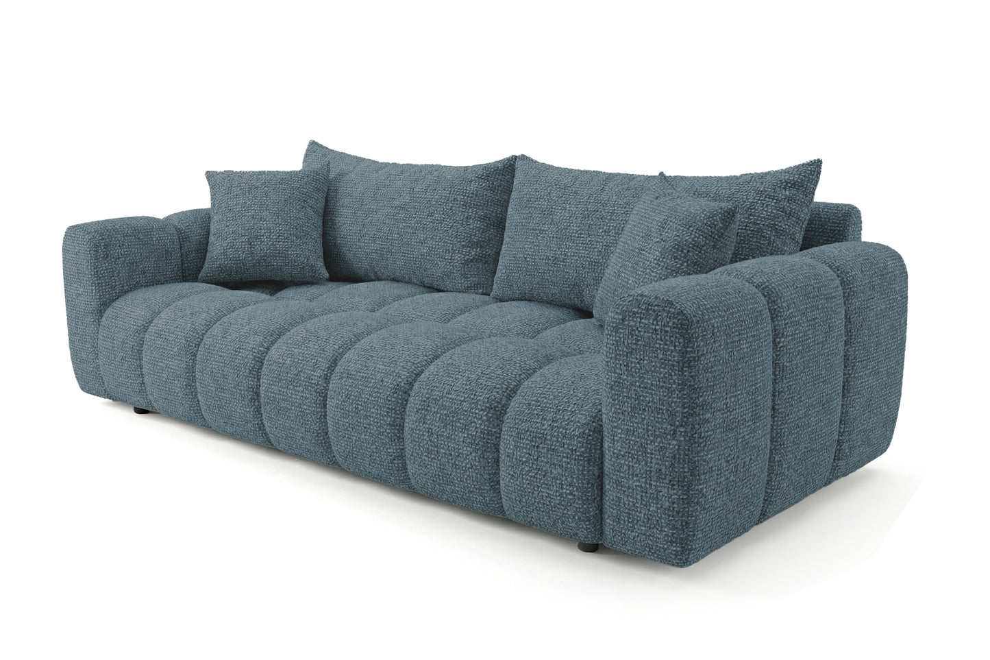 Schlafsofa COSMO 240cm HR-Schaum Strukturstoff Puente 39 Petrolblau