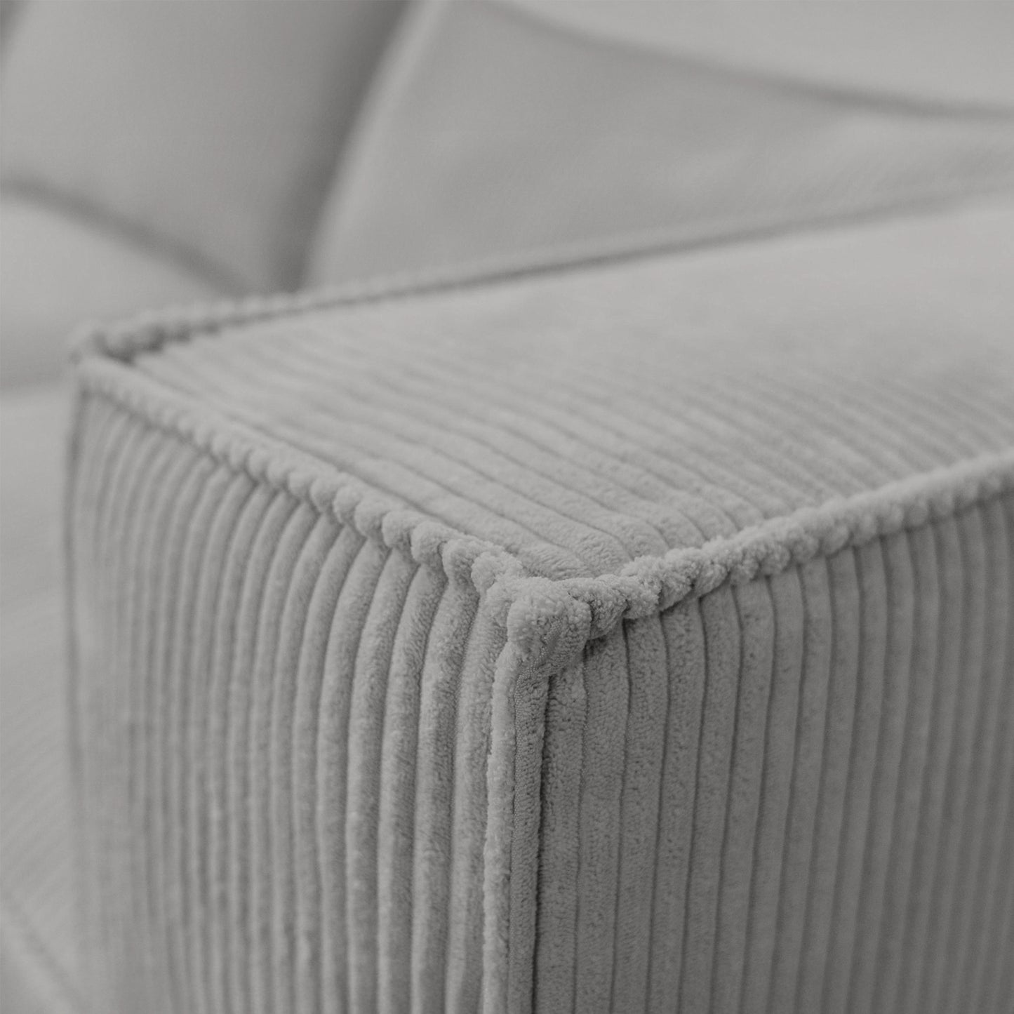 Ecksofa MODULO 210x185 cm Modulsofa Lincoln 86 Grau– Kompaktes Design mit weichem Breitcord-Stoff