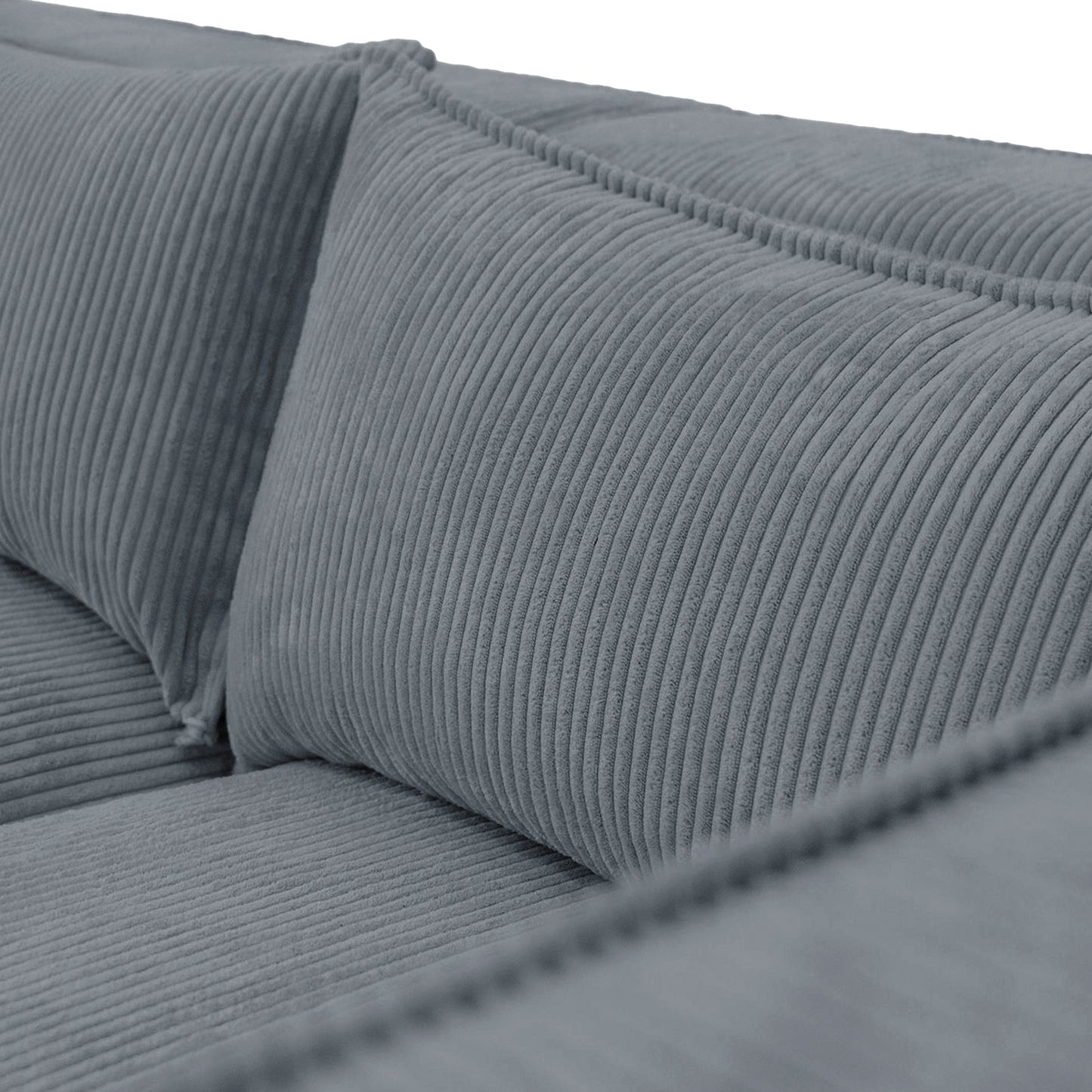 Ecksofa MODULO 290x185 cm Modulsofa Lincoln 85 Graublau– Modernes Design mit weichem Breitcord-Stoff