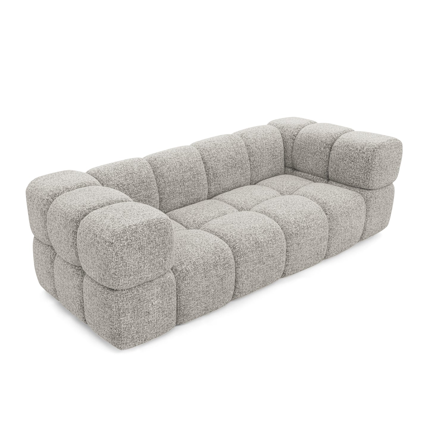 Designer-Sofa 3-Sitzer TONDO PUENTE 06 – Strukturstoff in Bouclé-Optik – Wellenförmiges Design – Beige