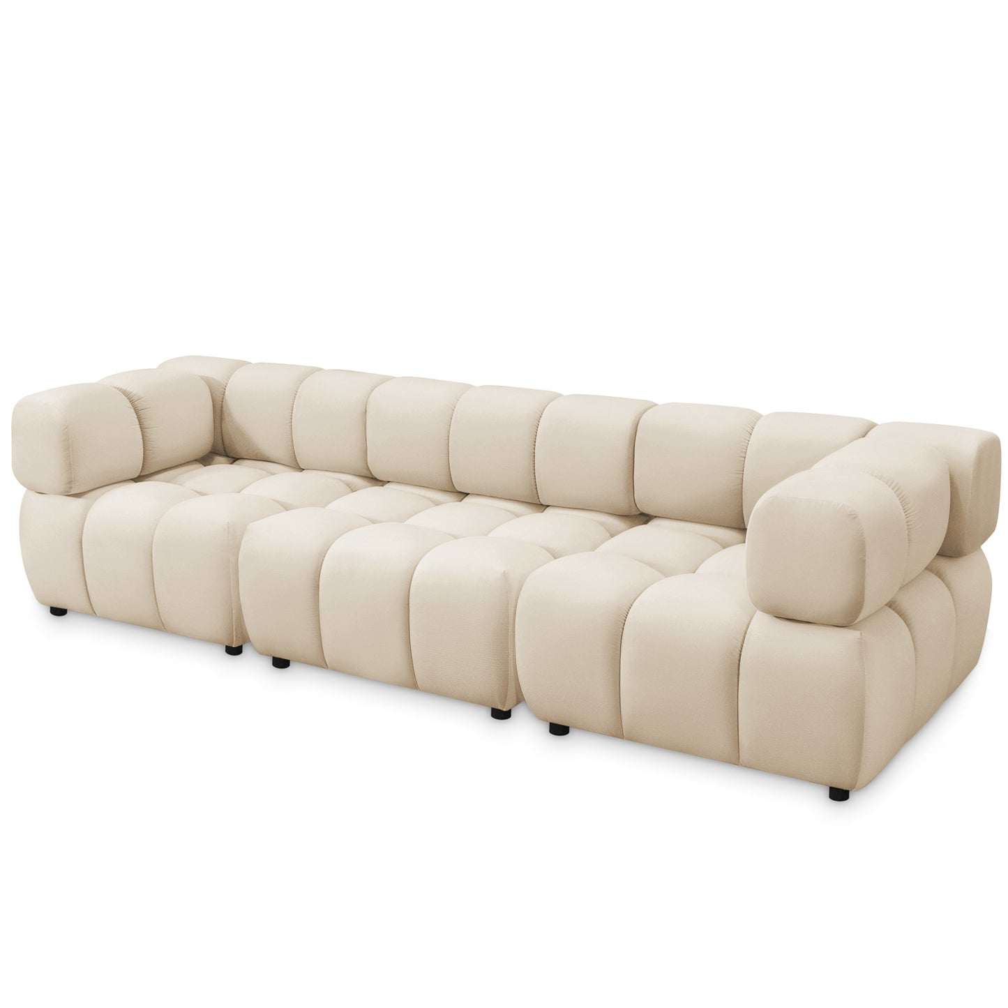 Tondo 4S Design Sofa Modulare Bubble Couch 4-Sitzer Samt Bluvel 22 Beige
