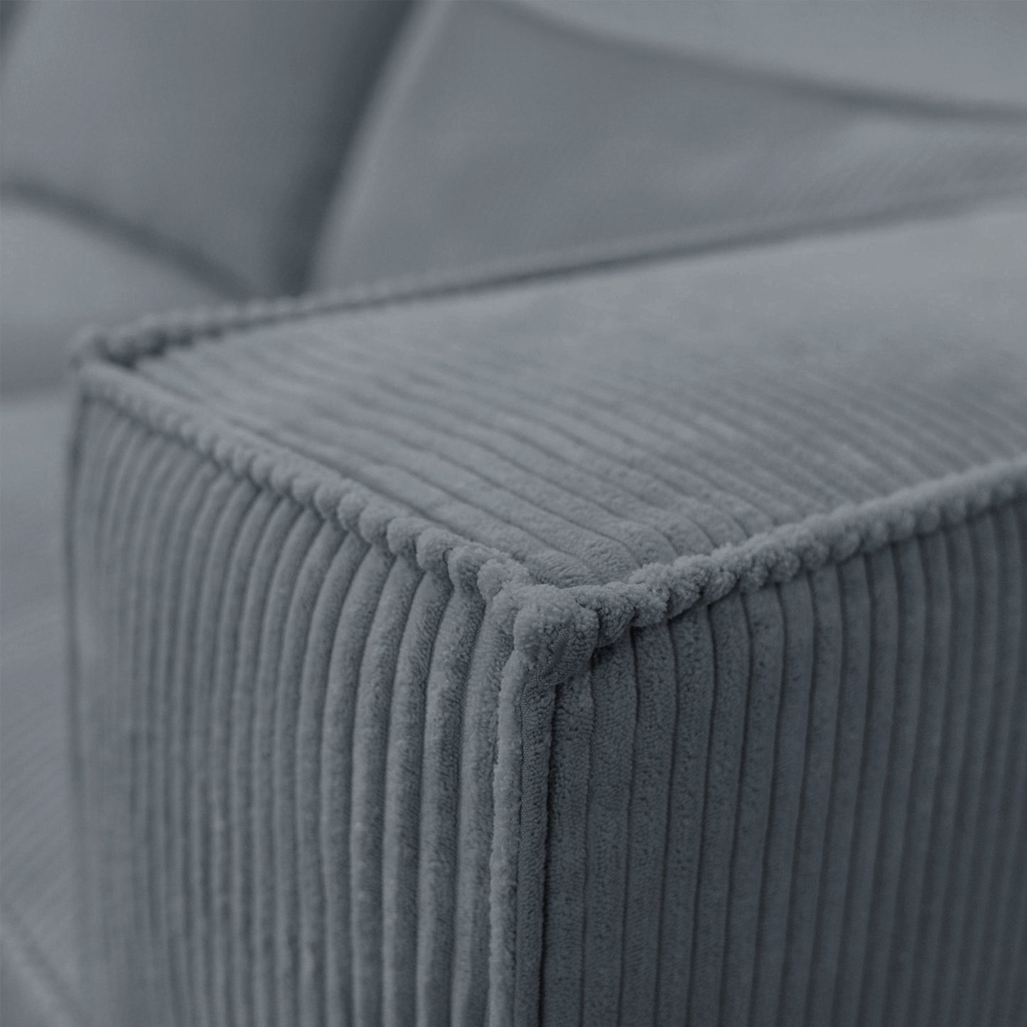 Ecksofa MODULO 210x185 cm Modulsofa Lincoln 85 Graublau – Kompaktes Design mit weichem Breitcord-Stoff
