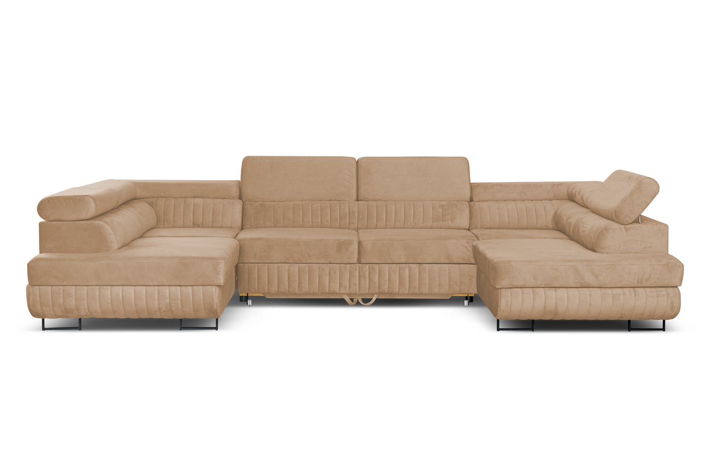 U-Form Schlafsofa Magnum Beige 345x202 cm – Flexibles Design ohne feste Seite