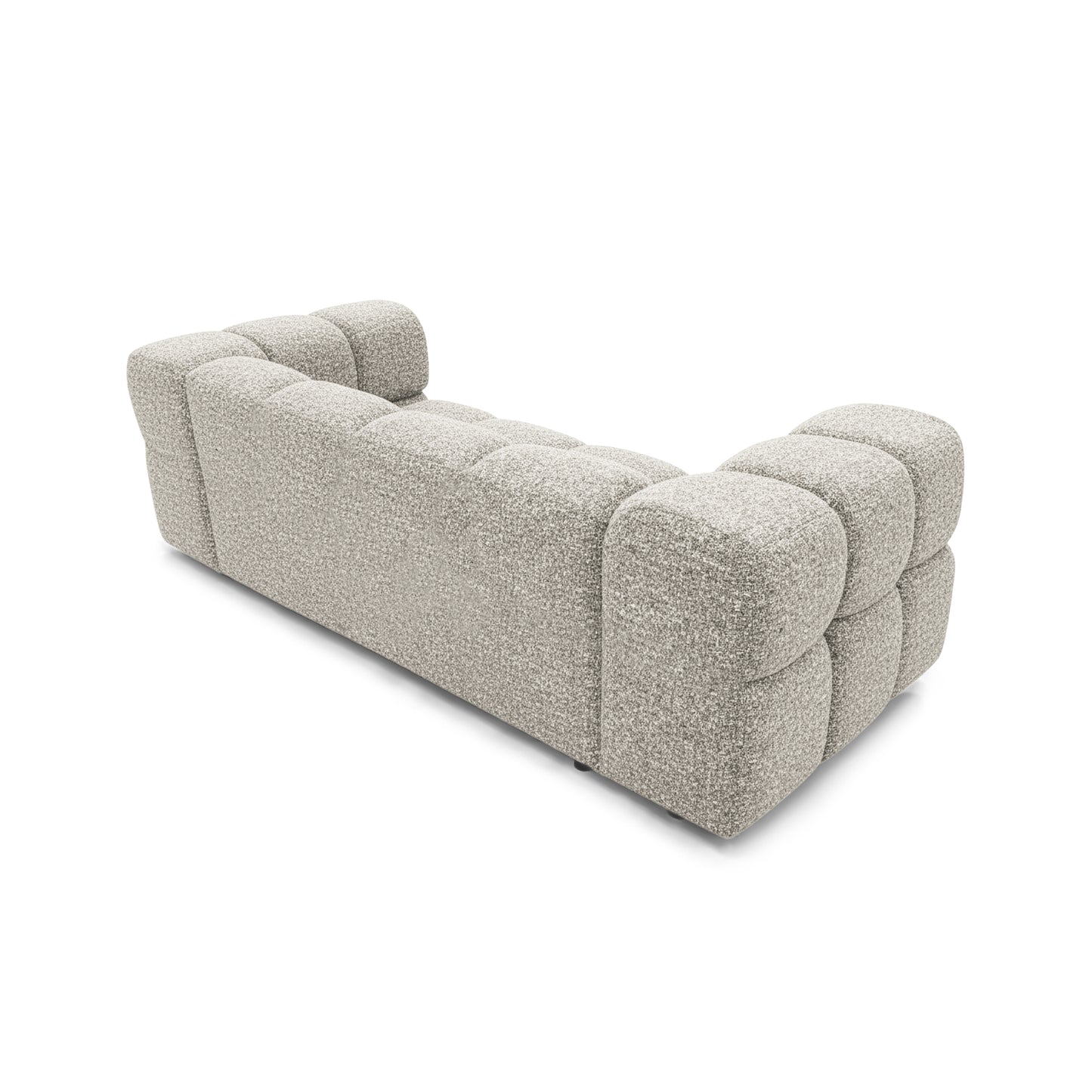 Designer-Sofa 3-Sitzer TONDO PUENTE 09 – Strukturstoff in Bouclé-Optik – Wellenförmiges Design – Hellgrau