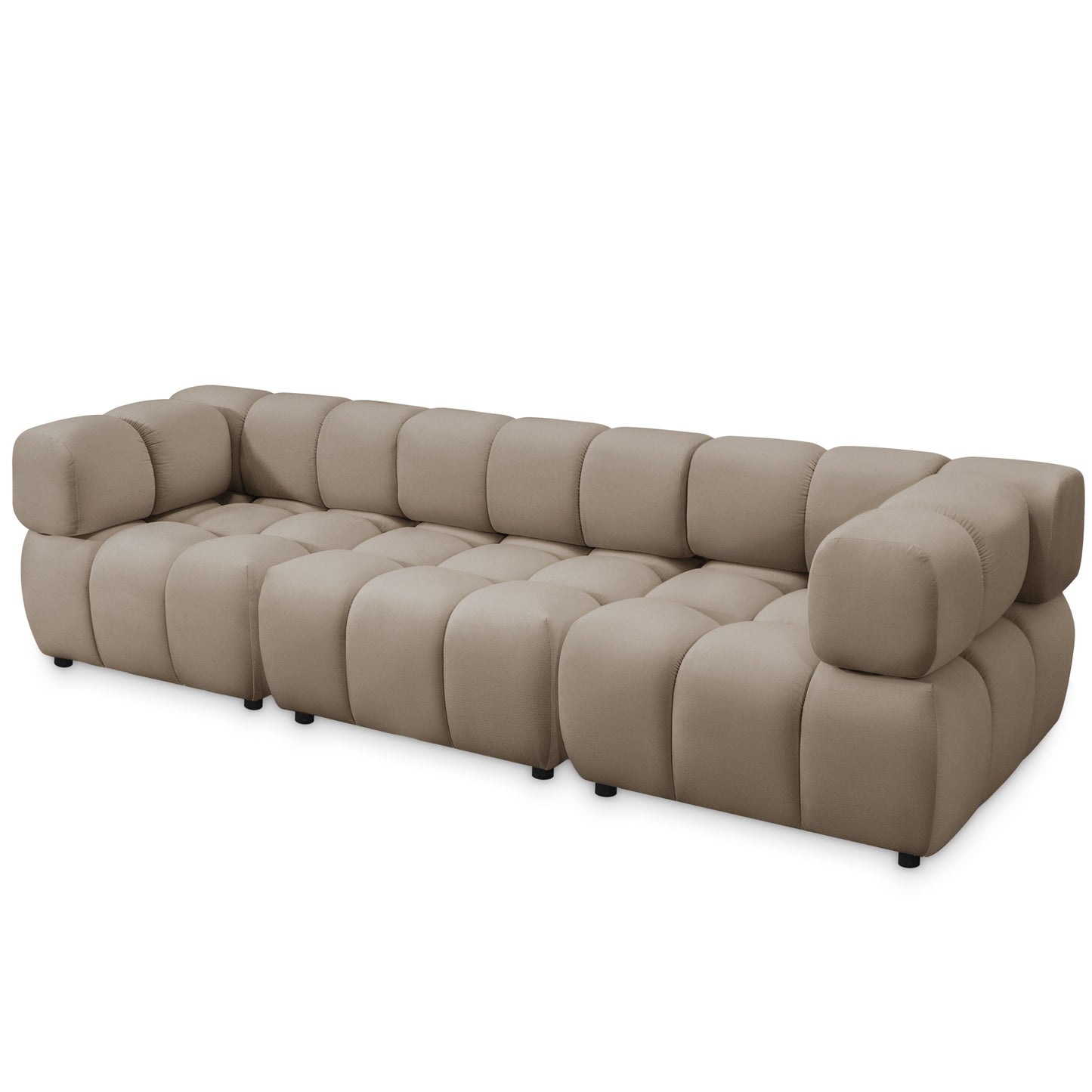 Tondo 4S Design Sofa Modulare Bubble Couch 4-Sitzer Samt Bluvel 28 Dunkelbeige