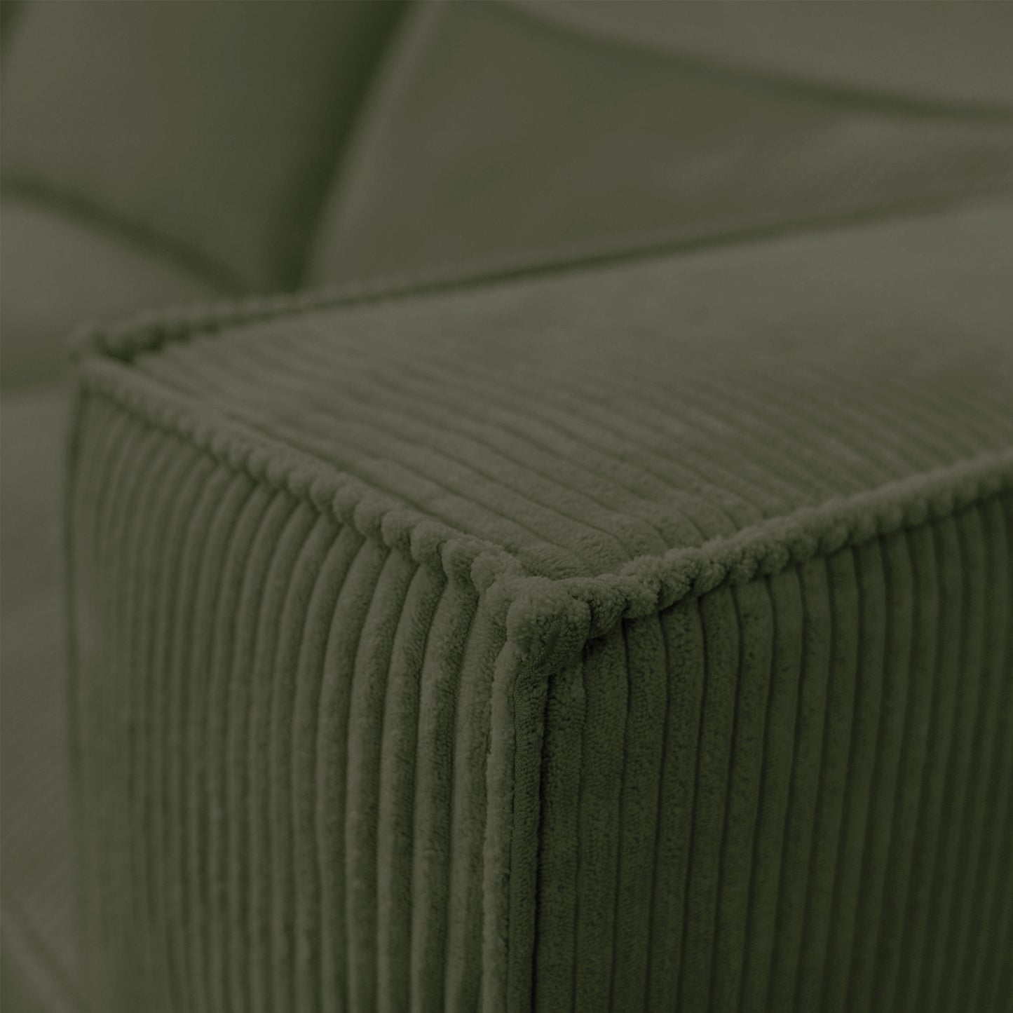Ecksofa MODULO 210x185 cm Modulsofa Lincoln 37 Grün – Kompaktes Design mit weichem Breitcordstoff