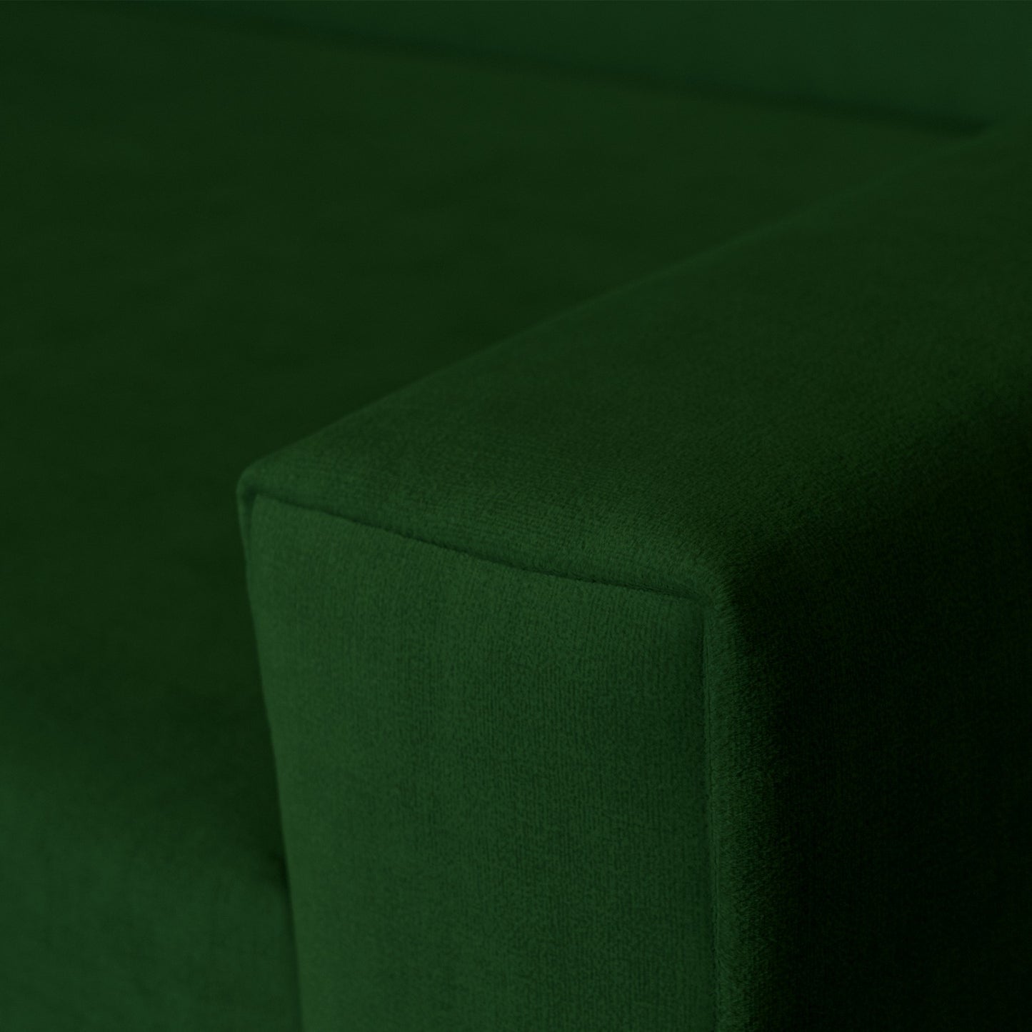 Ecksofa Vega L mit Schlaffunktion & Bettkasten – Samtstoff Best Flaschengrün – Zero-Wall Design Wandbündig – L-Form Sofa Freistehend Flaschengrün