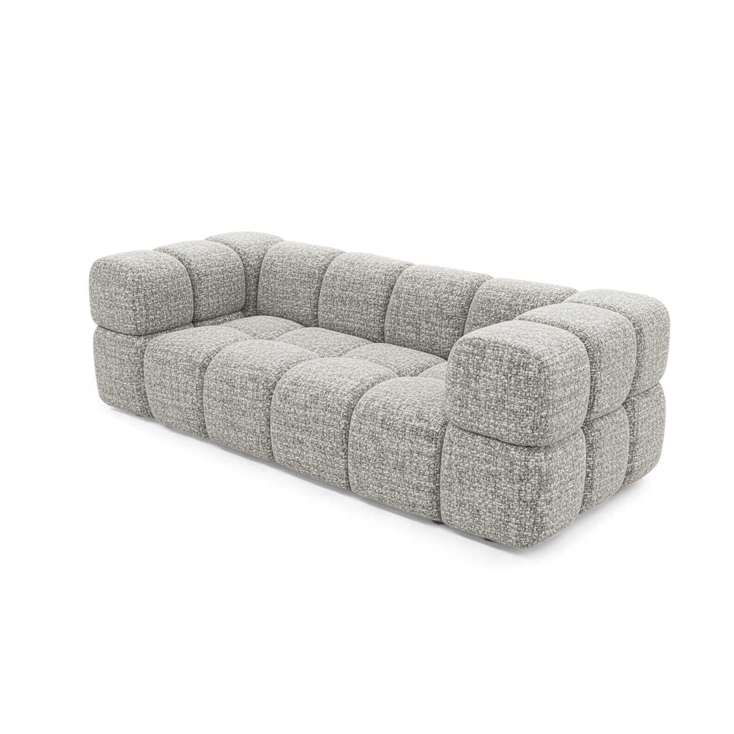 Designer-Sofa 3-Sitzer TONDO PUENTE 06 – Strukturstoff in Bouclé-Optik – Wellenförmiges Design – Beige