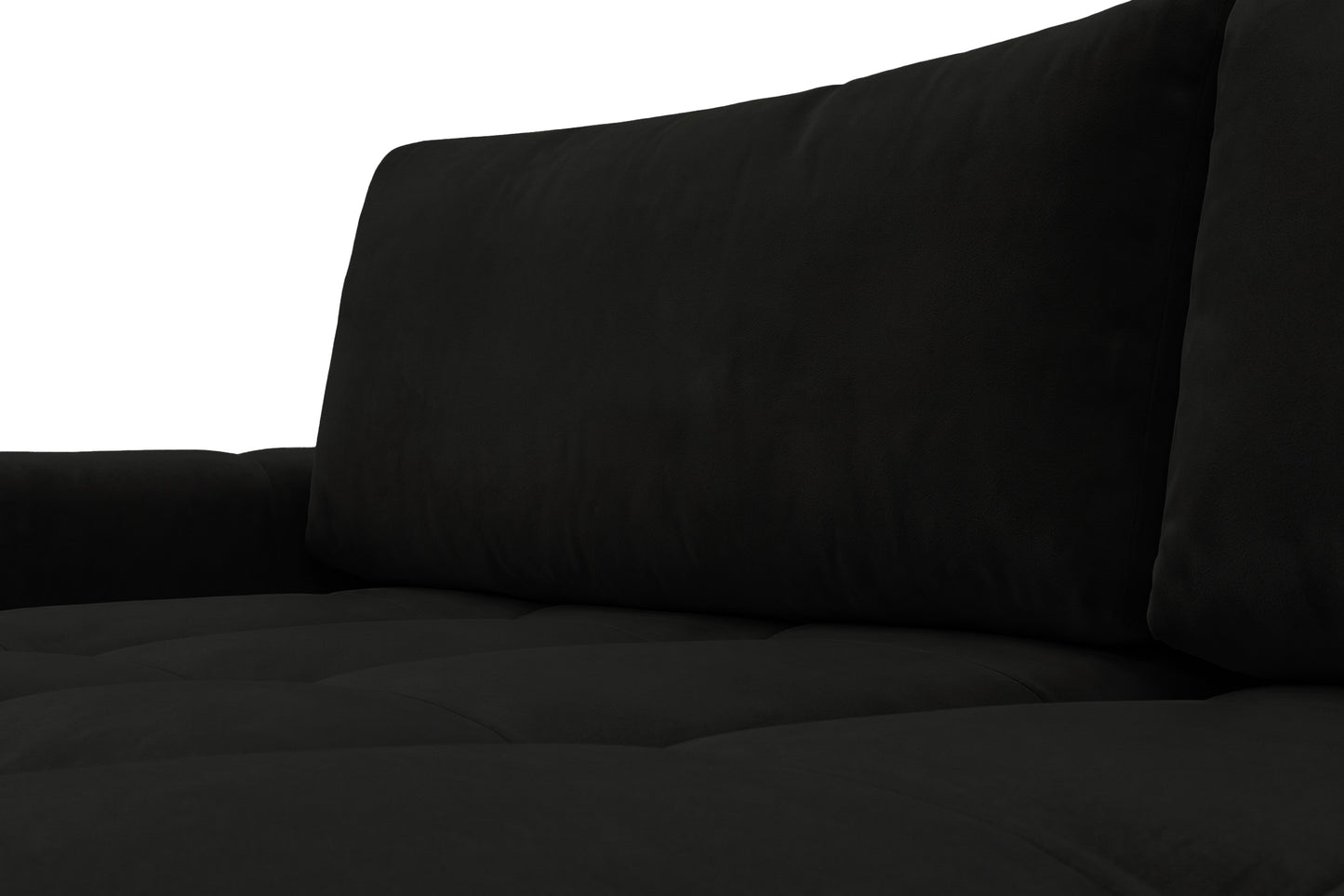 Ecksofa BELVEO mit Schlaffunktion und Bettkasten L-Form Ausrichtung Rechts Stoff Bluvel 19 Schwarz