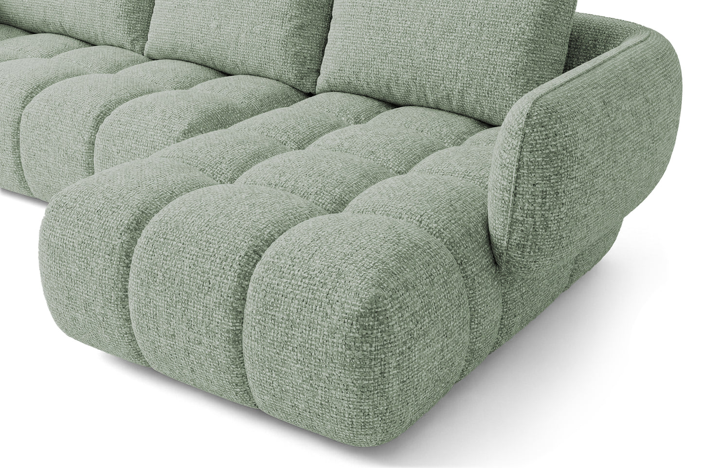 Lounge-Ecksofa SAVIO - Puente 33 Salbeigrün rechts - 250x168 cm - Designersofa HR