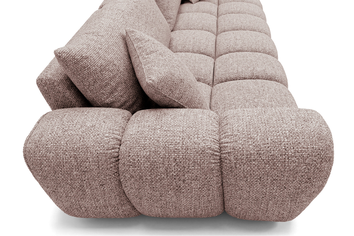 Schlafsofa COSMO 240cm  HR-Schaum Strukturstoff Puente 68 Altrosa