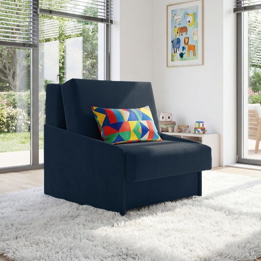 Jupiter Schlafsessel mit Bettkasten & Schlaffunktion 90x105 cm Samt-Velvet  Schwarz
