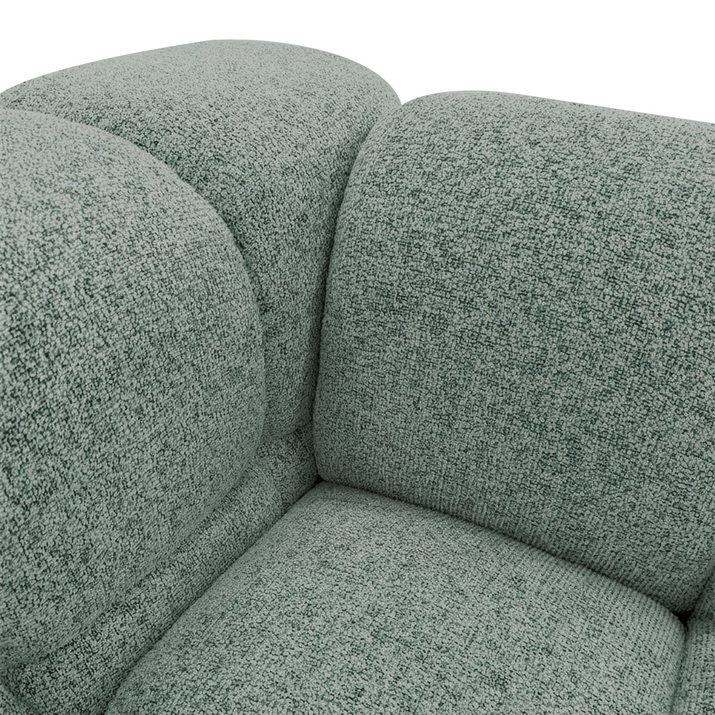 3-Sitzer-Designsofa TONDO PUENTE 33 – Strukturstoff in Bouclé-Optik – gewelltes Design – Mint