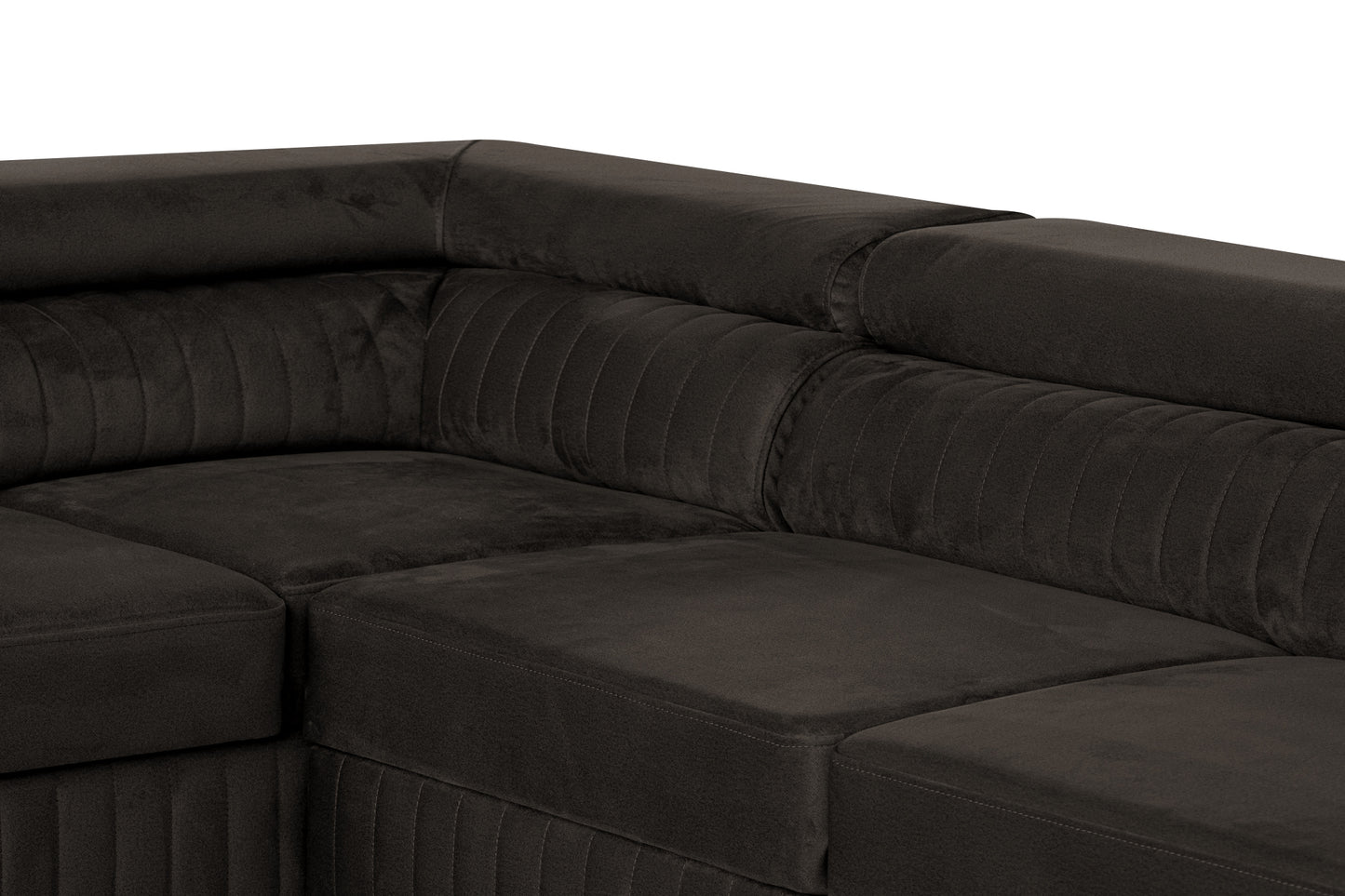 Große U-Form Schlafsofa mit Bettkasten & Agmamito Element Bezug, Dunkelbraun Magnum U Sofiland