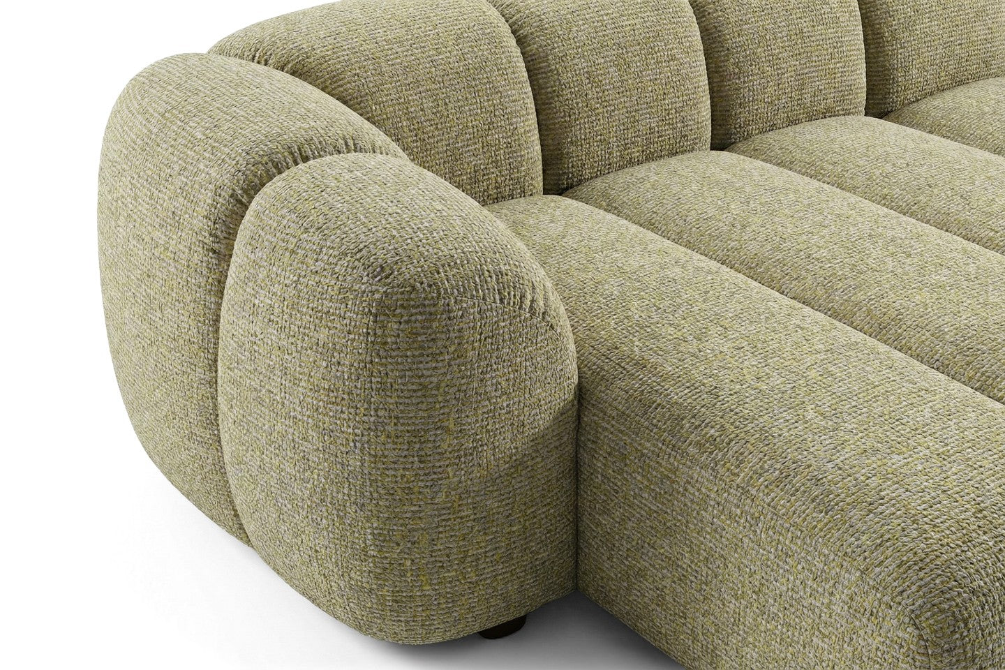 Mali Design Ecksofa 280x150 cm | L-förmige Couch aus Premium Puente-Strukturstoff | 41 Senfgelb | Ottomane links