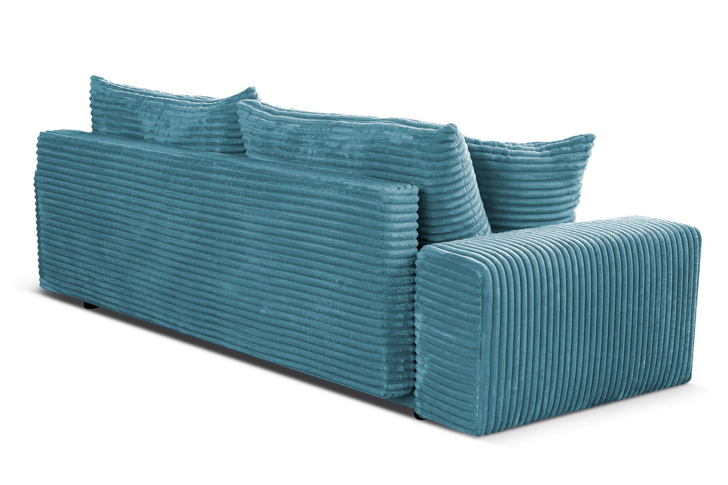 Sofa CORDO by Sofiland - Schlafsofa mit Bettkasten, Cord-Sofa 265x105 cm, Blau 75