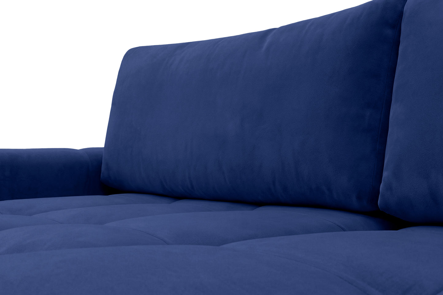 Ecksofa BELVEO mit Schlaffunktion und Bettkasten L-Form Ausrichtung Rechts Stoff Bluvel 86 Dunkelblau