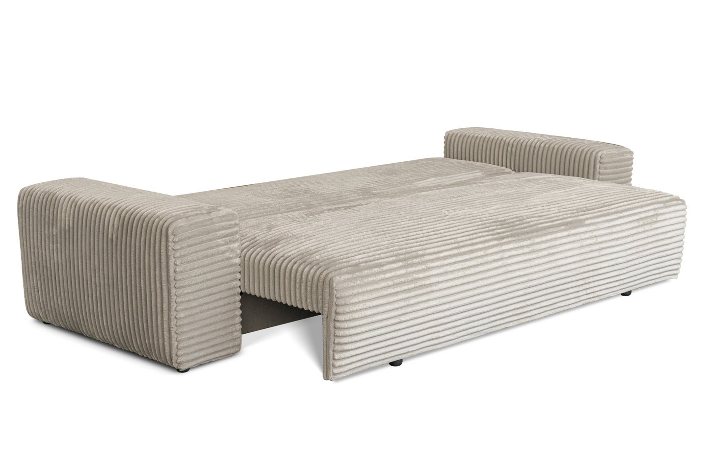 Sofa CORDO by Sofiland - Schlafsofa mit Bettkasten, Cord-Sofa 265x105 cm, Dunkelgrün 39