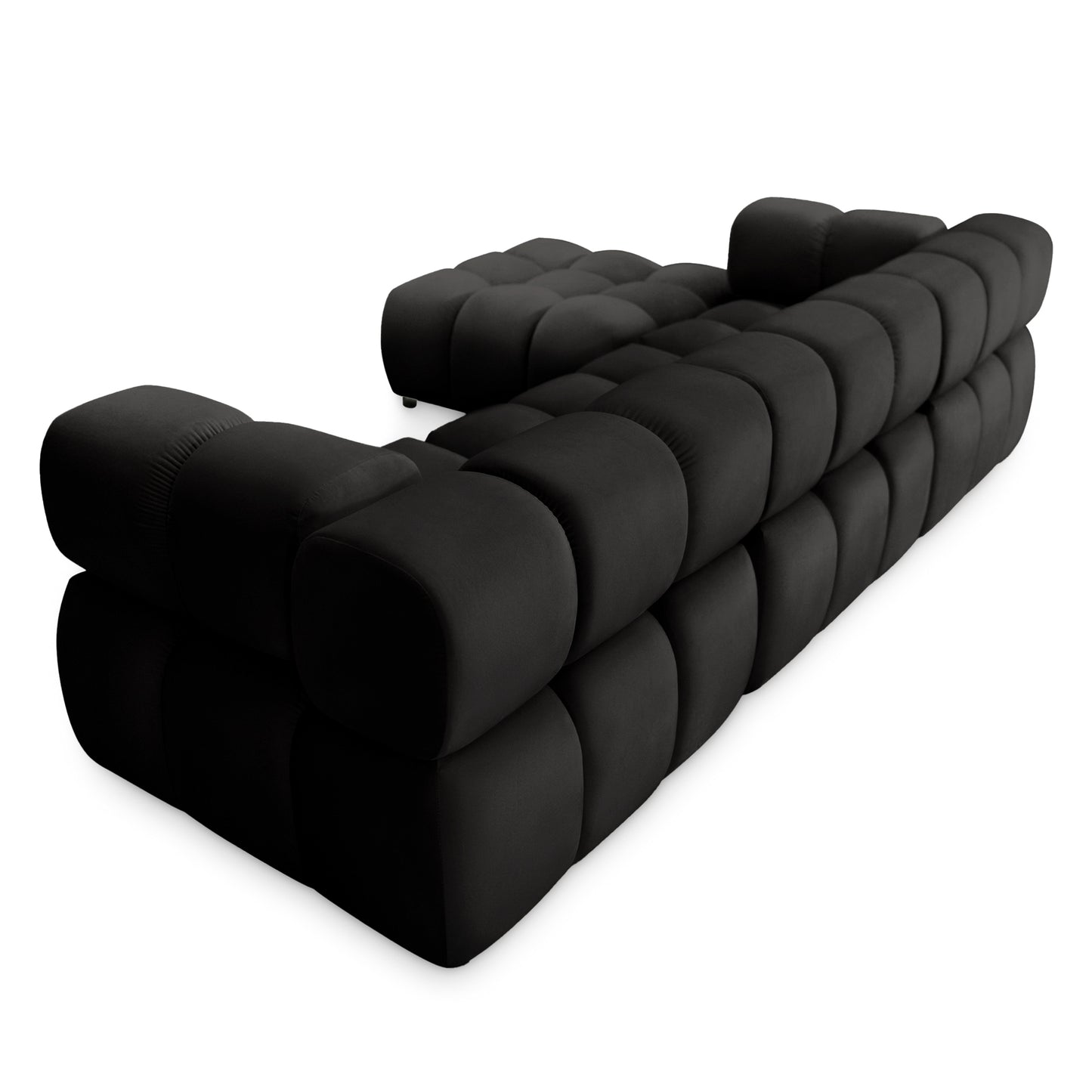 Ecksofa TONDO LC/RC 192x288cm Bluvel 19 Schwarz