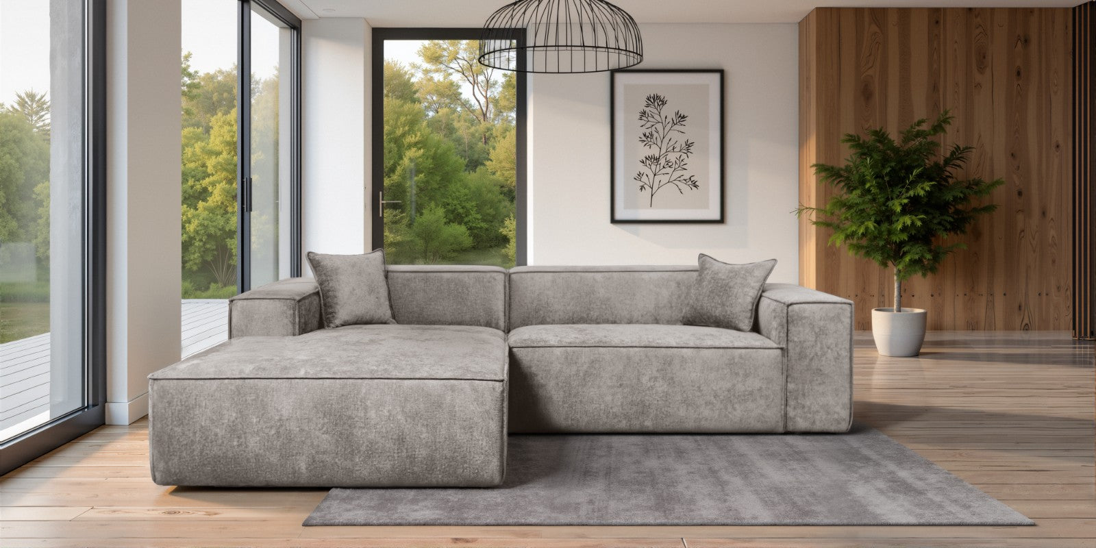 Design Ecksofa Como LC/RC 192x270 cm – Luxus Lounge L-Form Perfect Harmony 04 Taupe– Strukturstoff Modern & Robust
