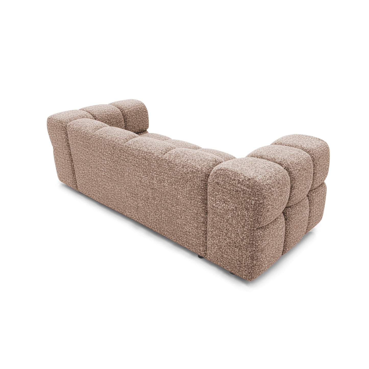 Design-Sofa 3-Sitzer TONDO PUENTE 68 – Strukturstoff in Bouclé-Optik – Wellenformiges Design – Puderrosa