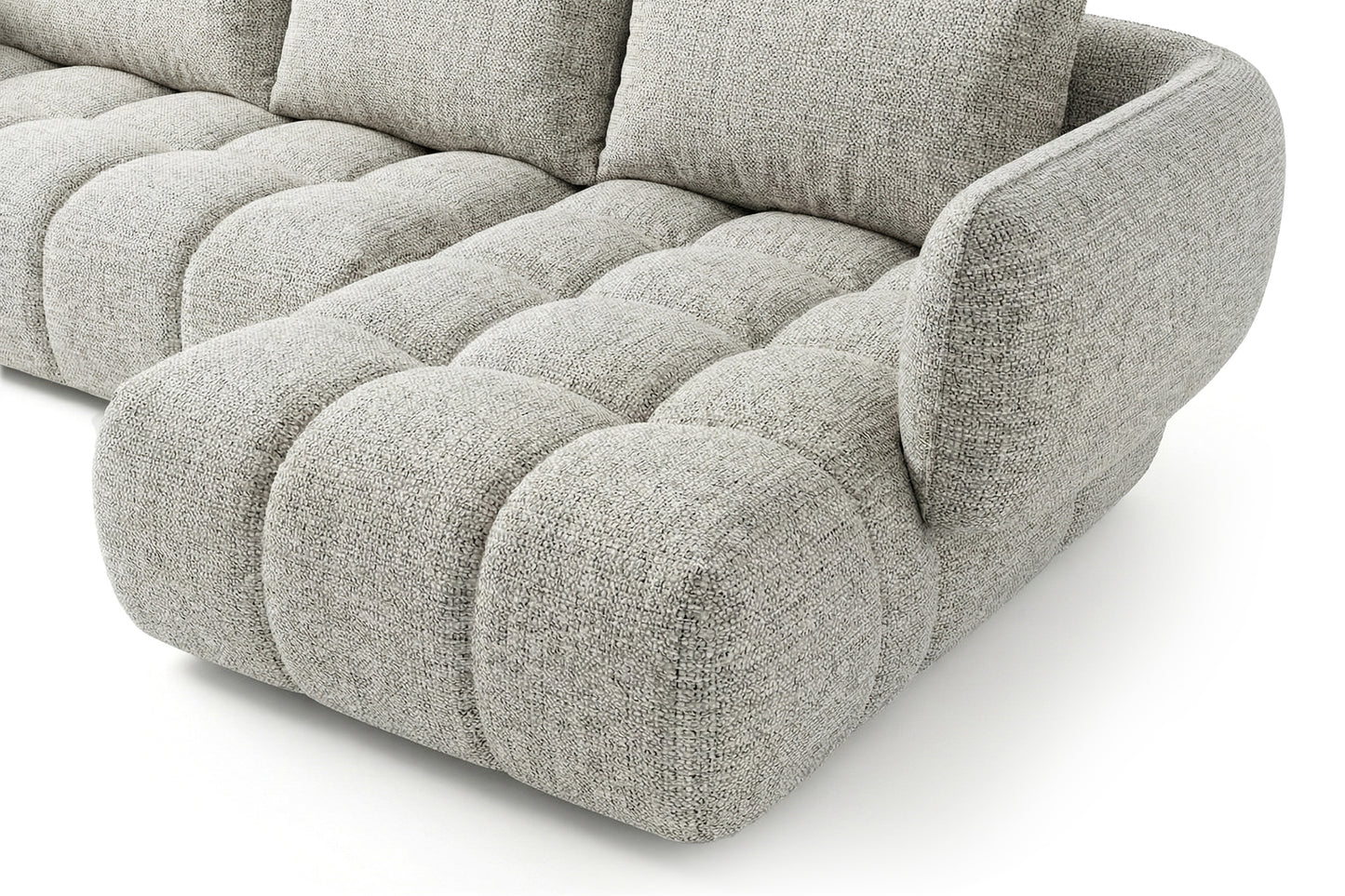 Lounge-Ecksofa SAVIO - Puente 06 Hellgrau rechts - 250x168 cm - Design Sofa HR
