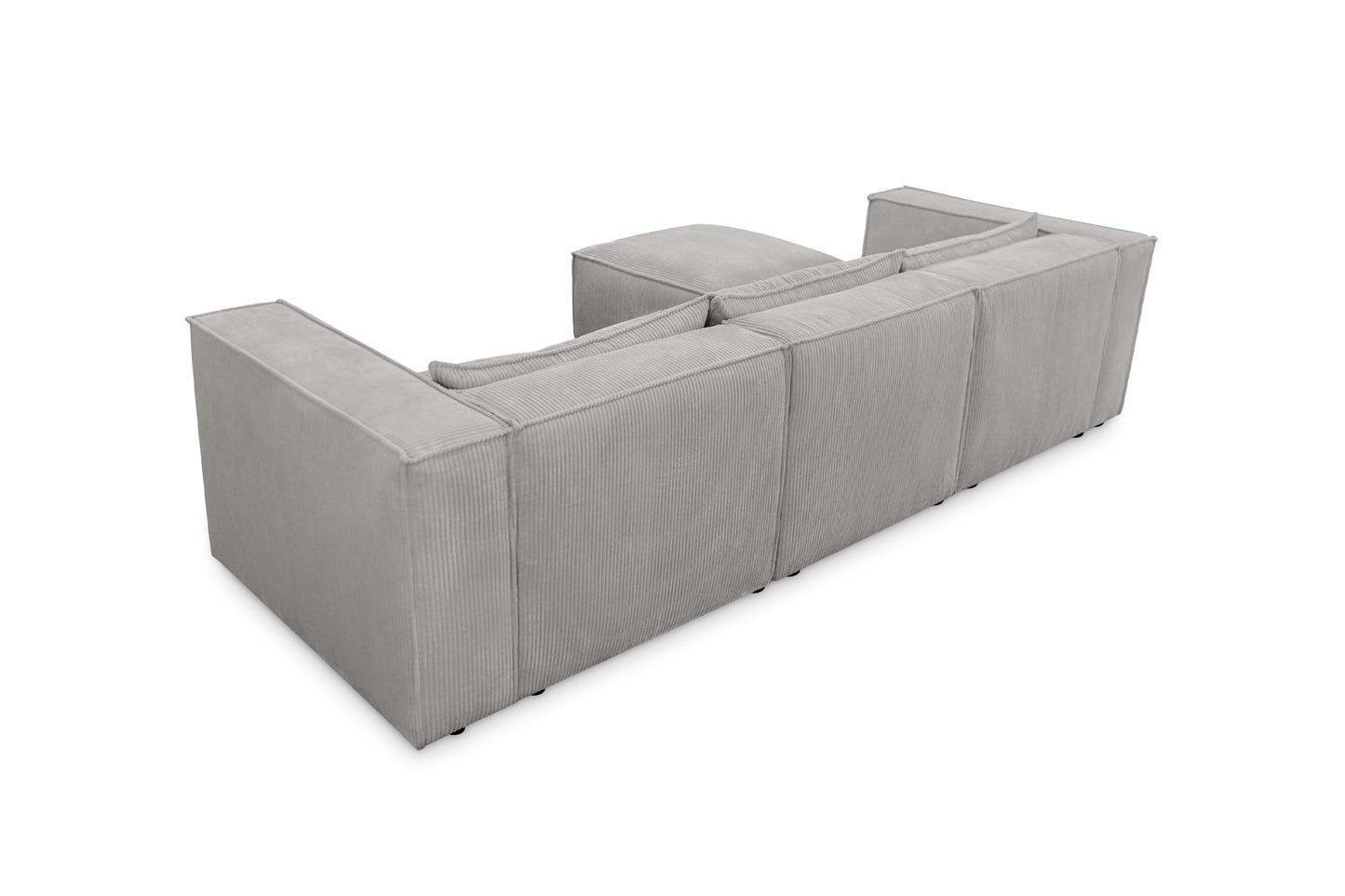Ecksofa MODULO 290x185 cm Modulsofa Lincoln 86 Grau– Modernes Design mit weichem Breitcord-Stoff