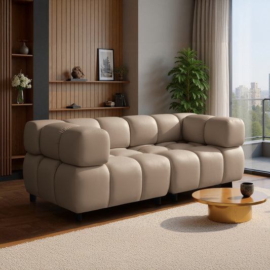 Sofa Tondo 3-Sitzer – Bluvel 28 Dunkelbeige