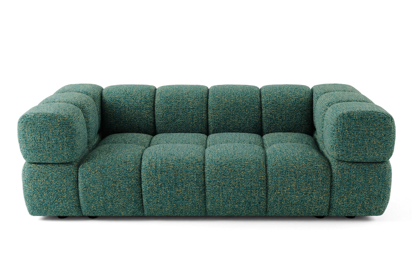 Design 3-Sitzer Sofa AVERRO 240 cm – Puente Dunkelgrün 37 – Strukturstoff Premium – Kaltschaum