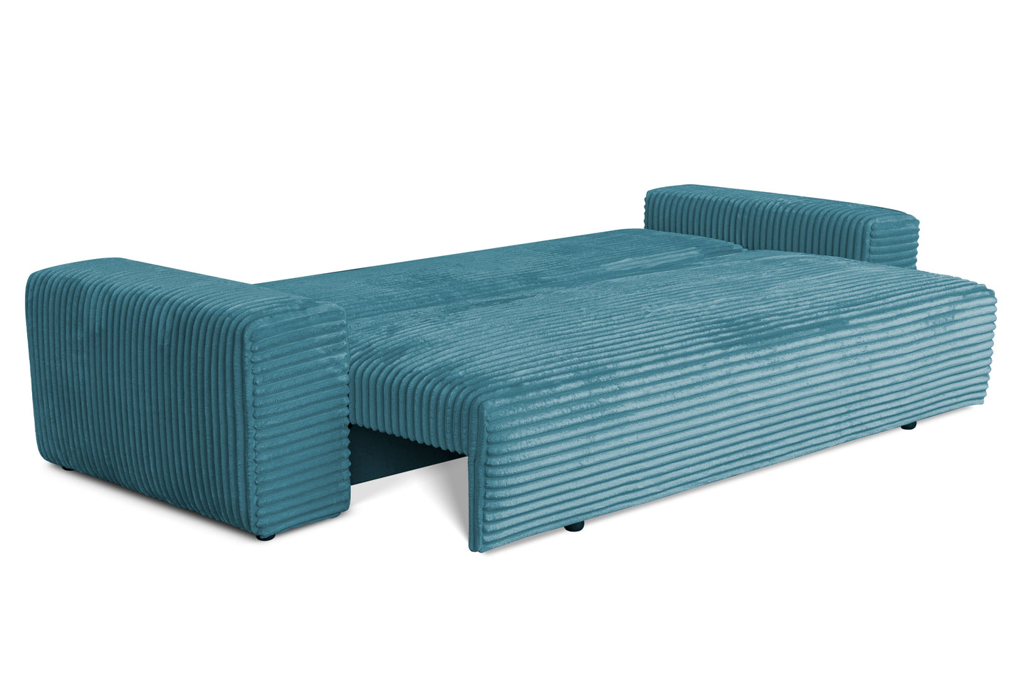 Sofa CORDO by Sofiland - Schlafsofa mit Bettkasten, Cord-Sofa 265x105 cm, Blau 75