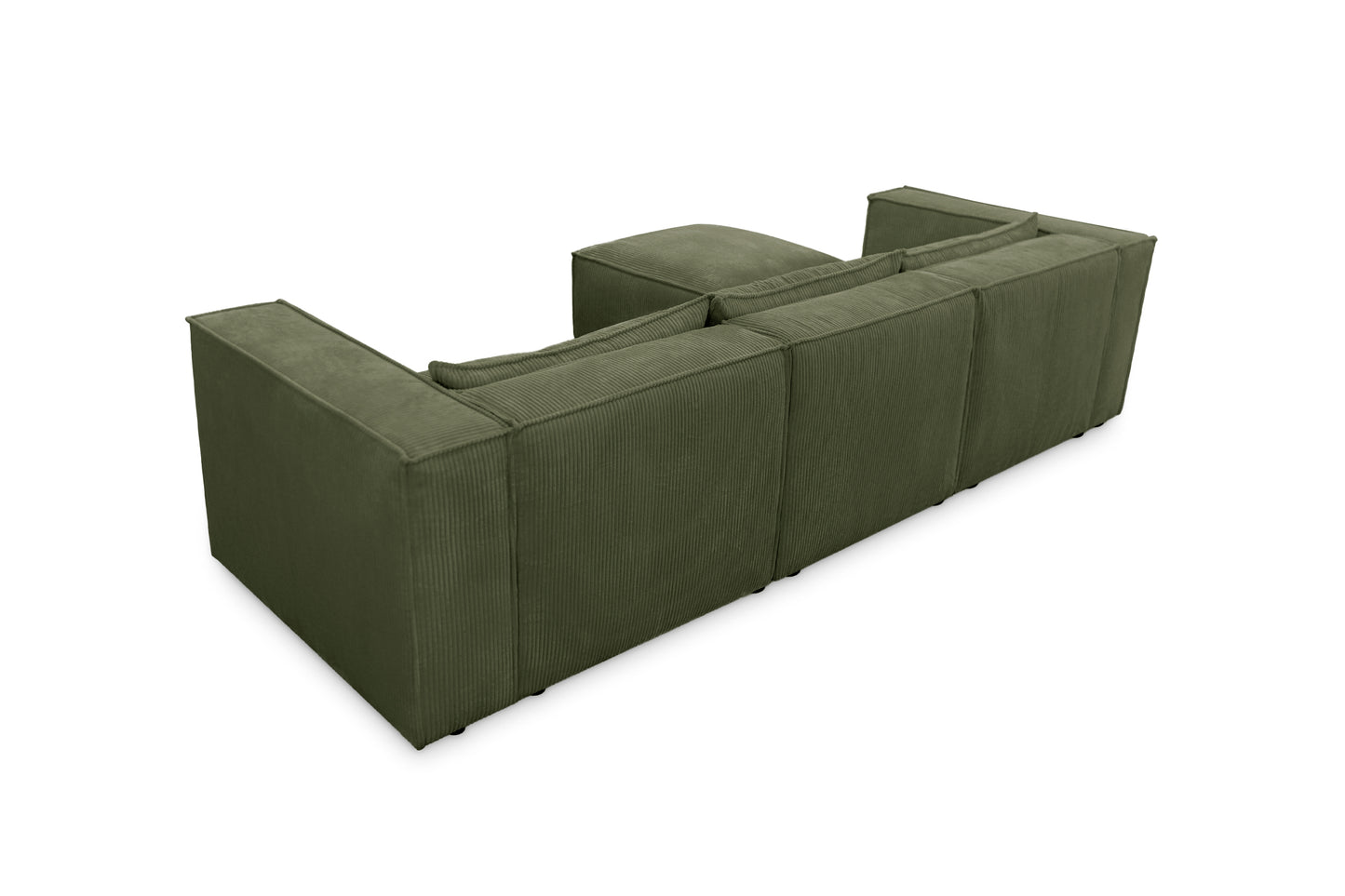 Ecksofa MODULO 290x185 cm Modulsofa Lincoln 37 Grün – Modernes Design mit weichem Breitcord-Stoff