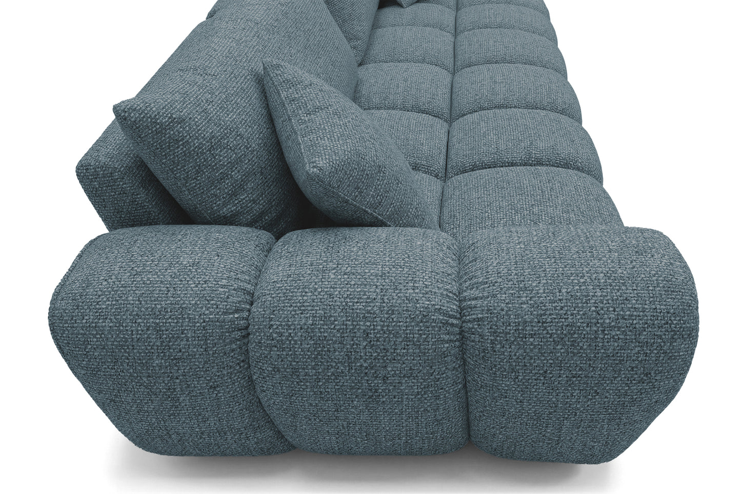 Schlafsofa COSMO 240cm HR-Schaum Strukturstoff Puente 39 Petrolblau