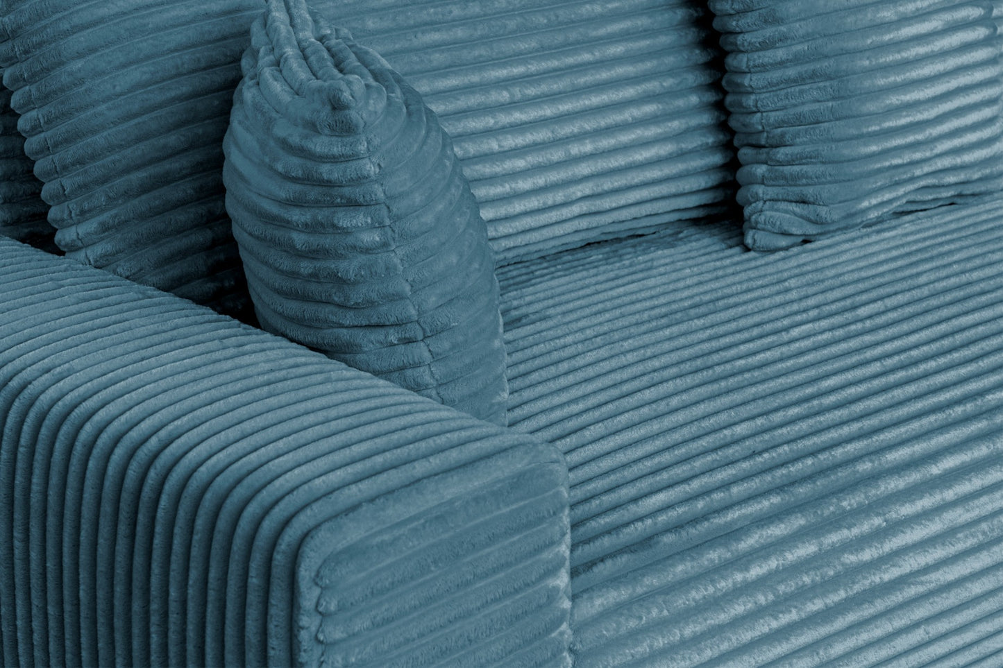 Sofa CORDO by Sofiland - Schlafsofa mit Bettkasten, Cord-Sofa 265x105 cm, Blau 75