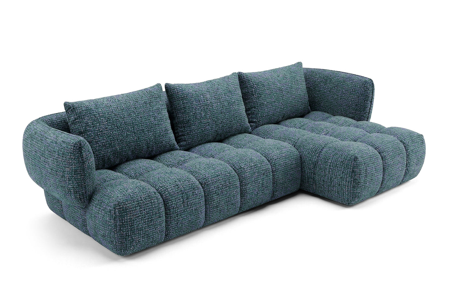 Lounge Ecksofa SAVIO - Puente 39 Petrolblau rechts - 250x168 cm - Design Sofa HR