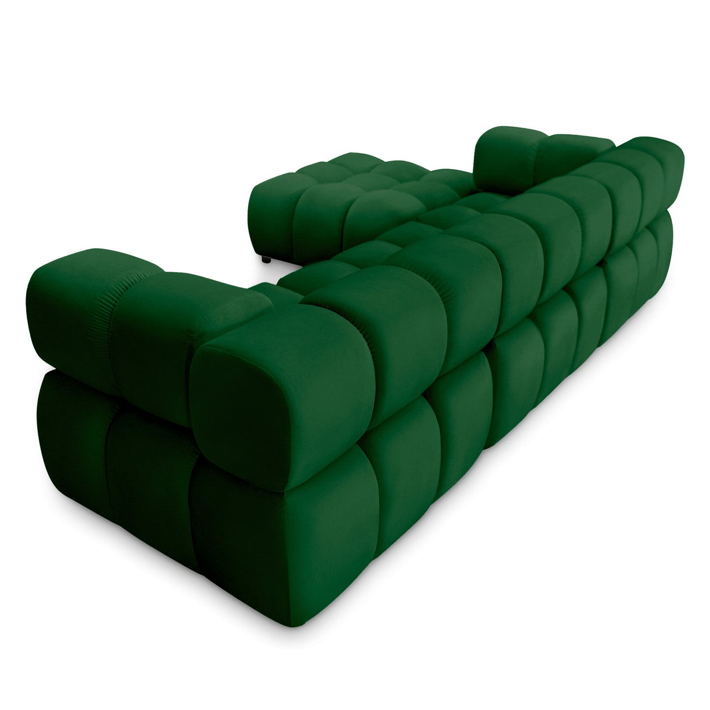 Ecksofa TONDO LC/RC 192x288cm Bluvel 78 Flaschengrün