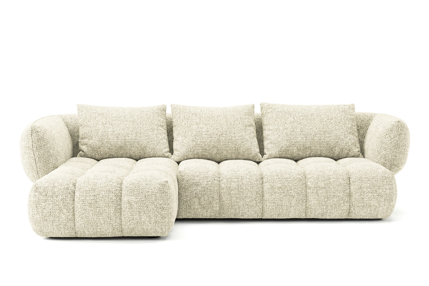 Lounge-Ecksofa SAVIO – Puente 03 Cremeweiß links – 250x168 cm – Designsofa HR