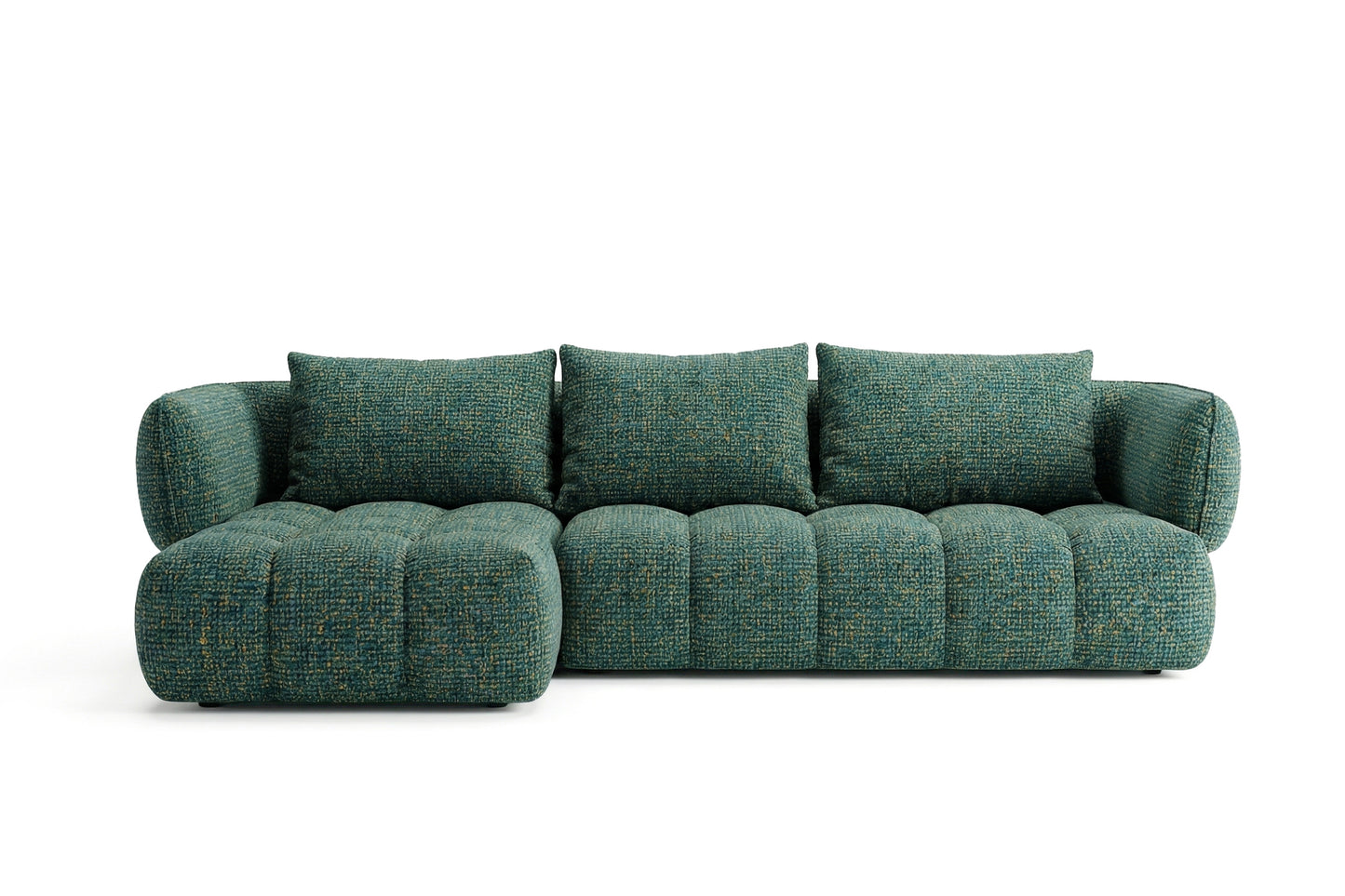 Lounge-Ecksofa SAVIO - Puente 37 Dunkelgrün links - 250x168 cm - Design-Sofa HR