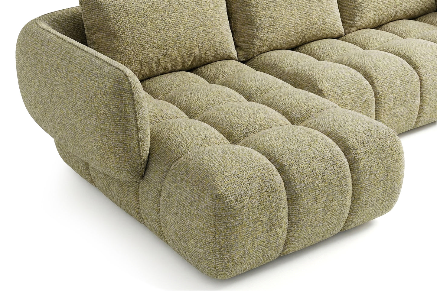 Lounge-Ecksofa SAVIO - Puente 41 Senfgelb links - 250x168 cm - Design-Sofa HR