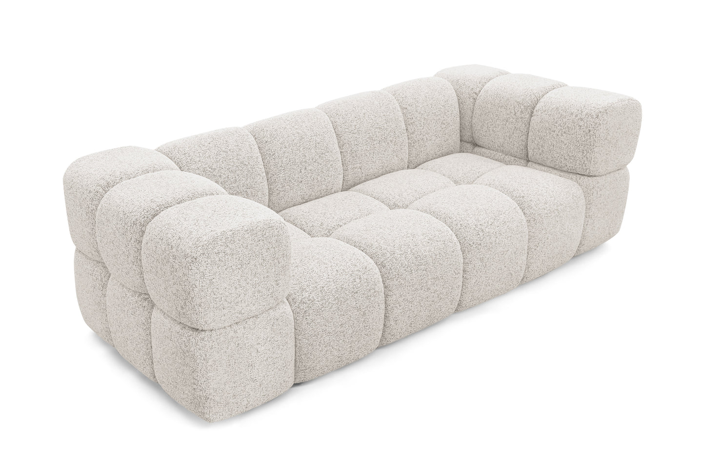 Design 3-Sitzer Sofa AVERRO 240 cm – Puente Beigegrau 09 – Strukturstoff Premium – HR-Schaum