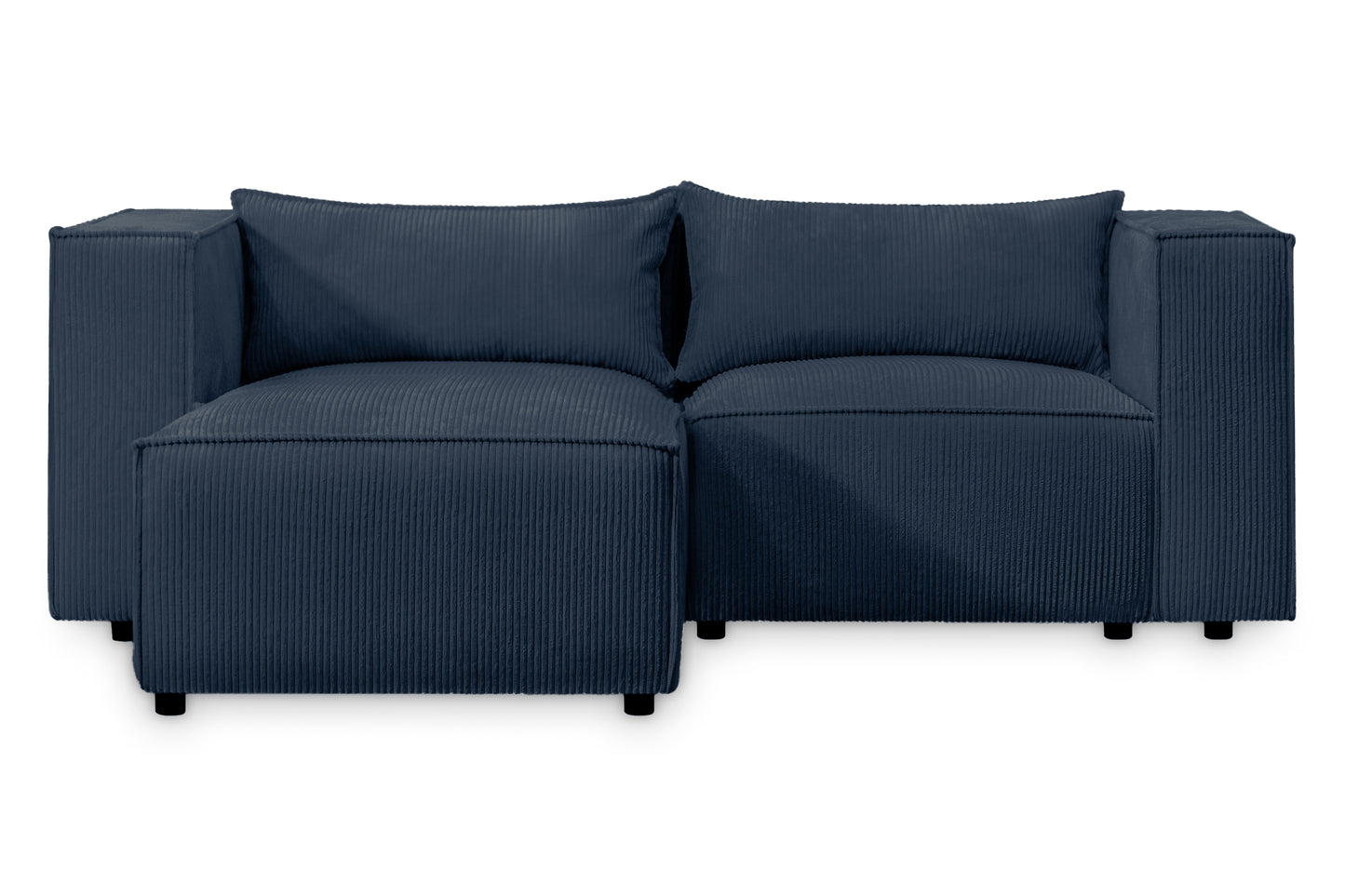 Ecksofa MODULO 210x185 cm Modulsofa Lincoln 77 Blau– Kompaktes Design mit weichem Breitcord-Stoff
