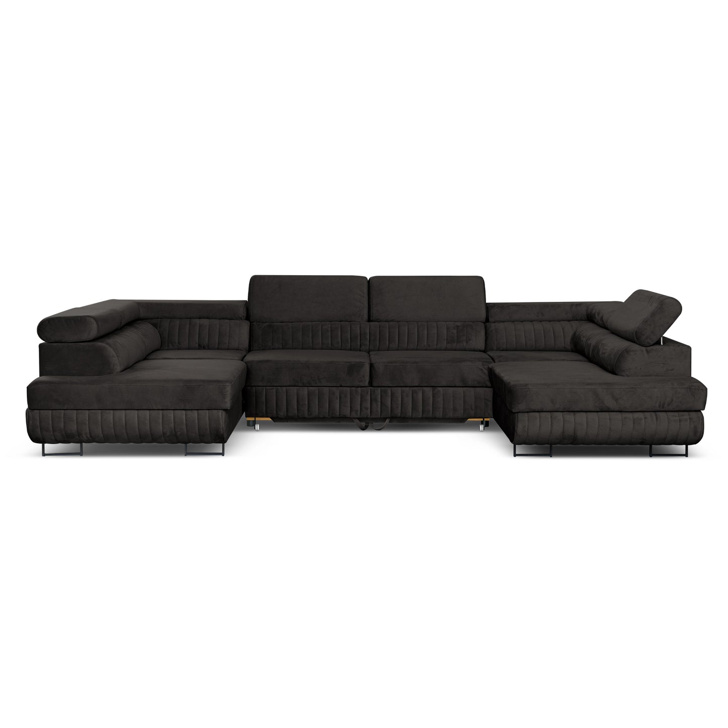 U-förmiges Schlafsofa Magnum Graphit 345x202 cm – Flexibles Design ohne feste Seite