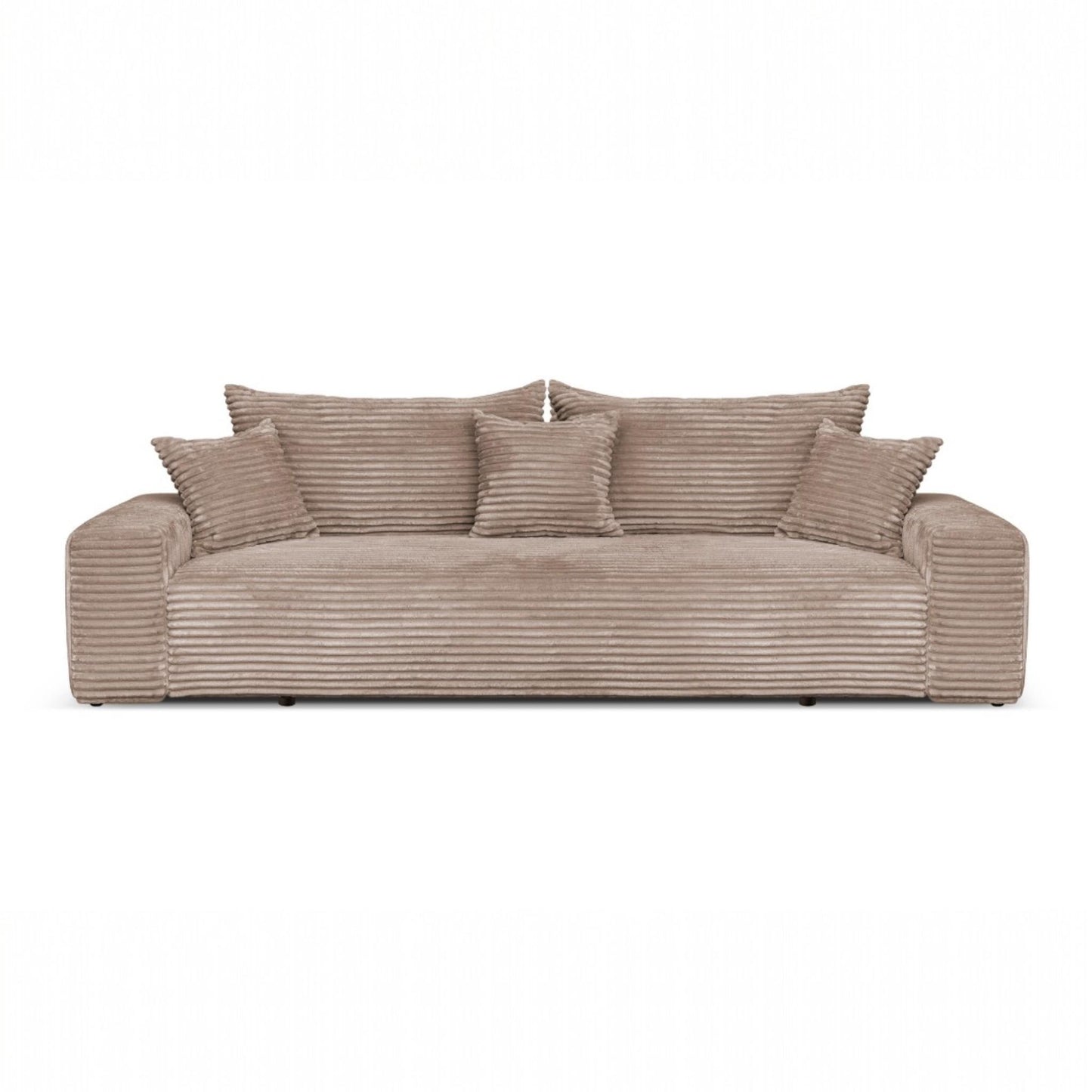 3-Sitzer Schlafsofa 265 × 105 cm mit Bettkasten, Stoff Streichgewebe braun, Cordo