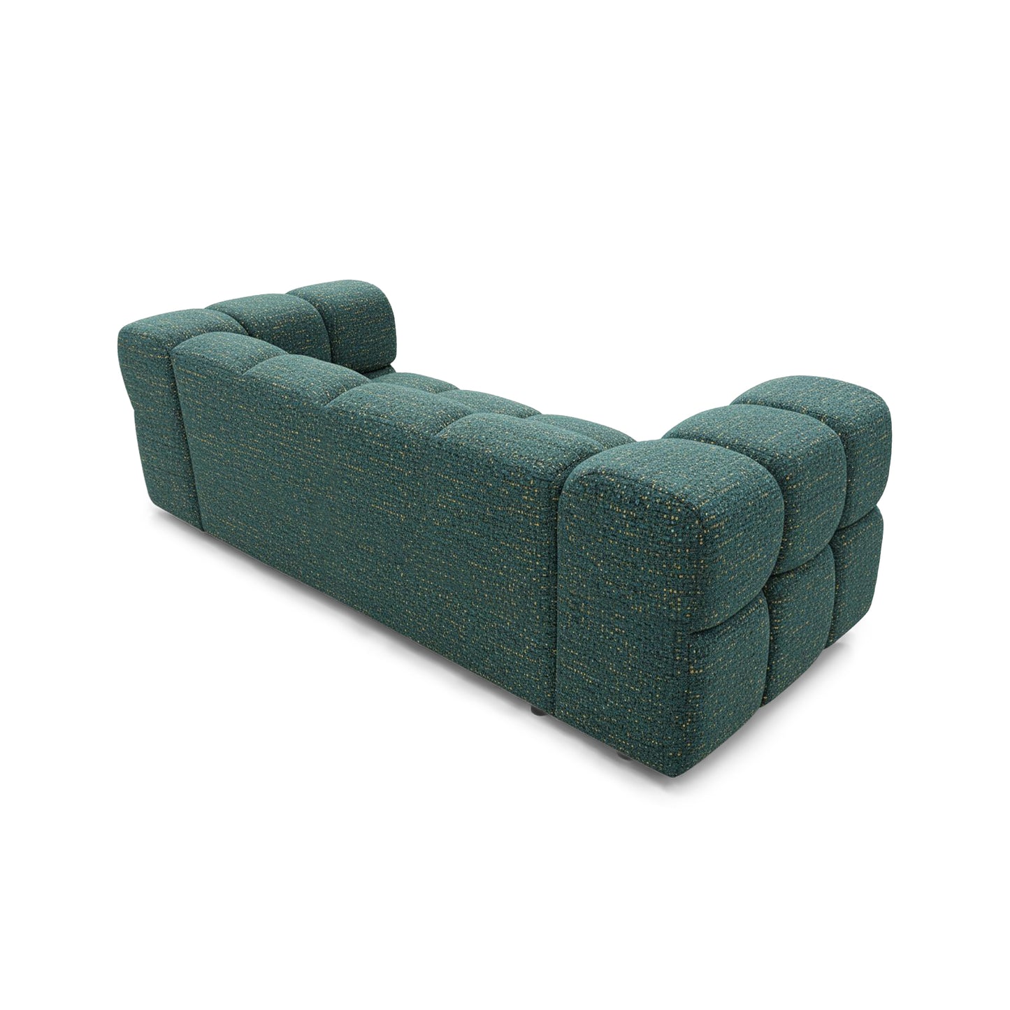 Design-Sofa 3-Sitzer TONDO PUENTE 37 – Strukturgewebe in Bouclé-Optik – gewelltes Design – Grün