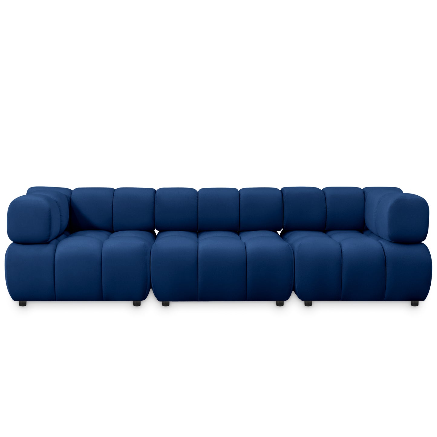 Tondo 4S Design Sofa Modulare Bubble Couch 4-Sitzer Samt Bluvel 86 Dunkelblau