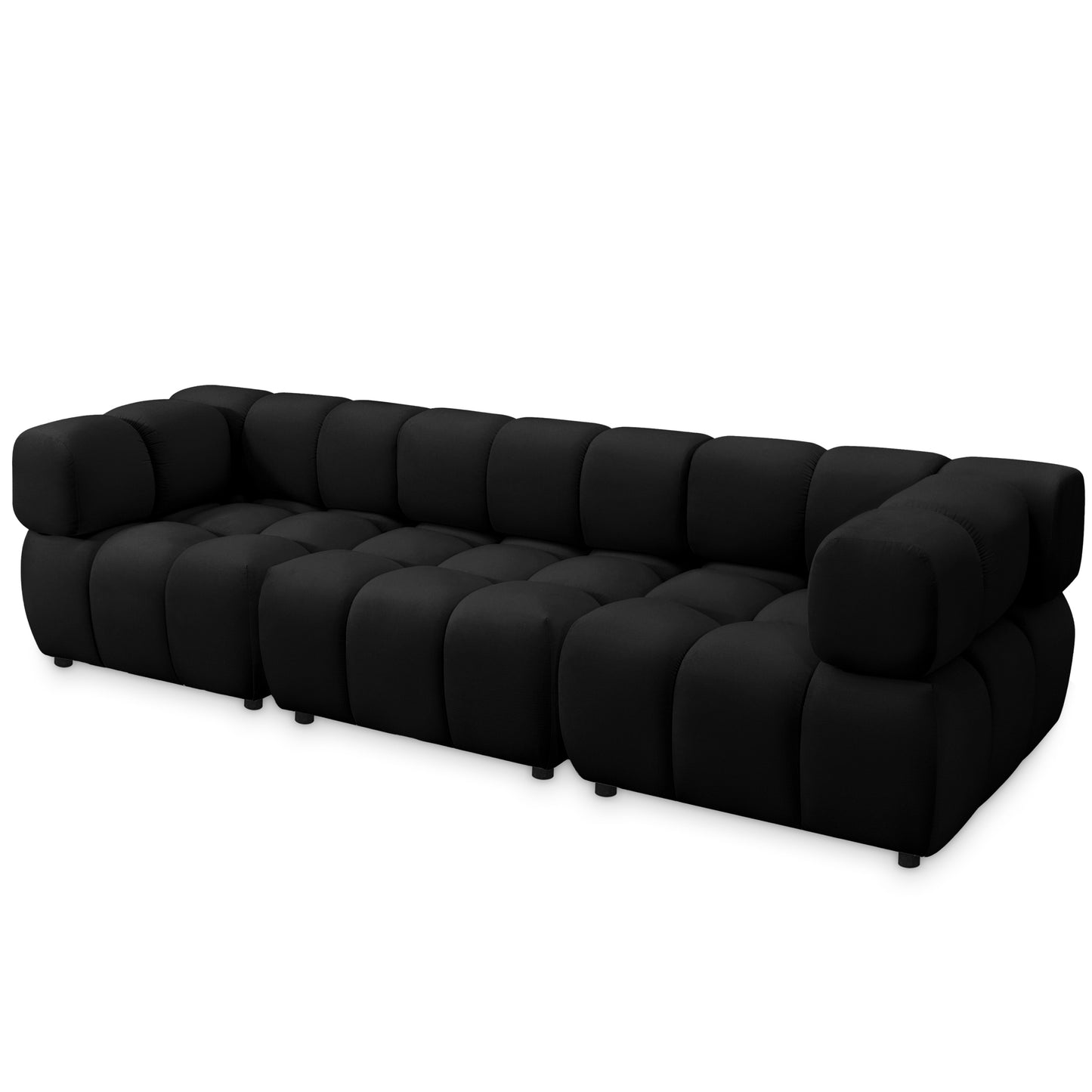 Tondo 4S Design Sofa Modulare Bubble Couch 4-Sitzer Samt Bluvel 19 Schwarz